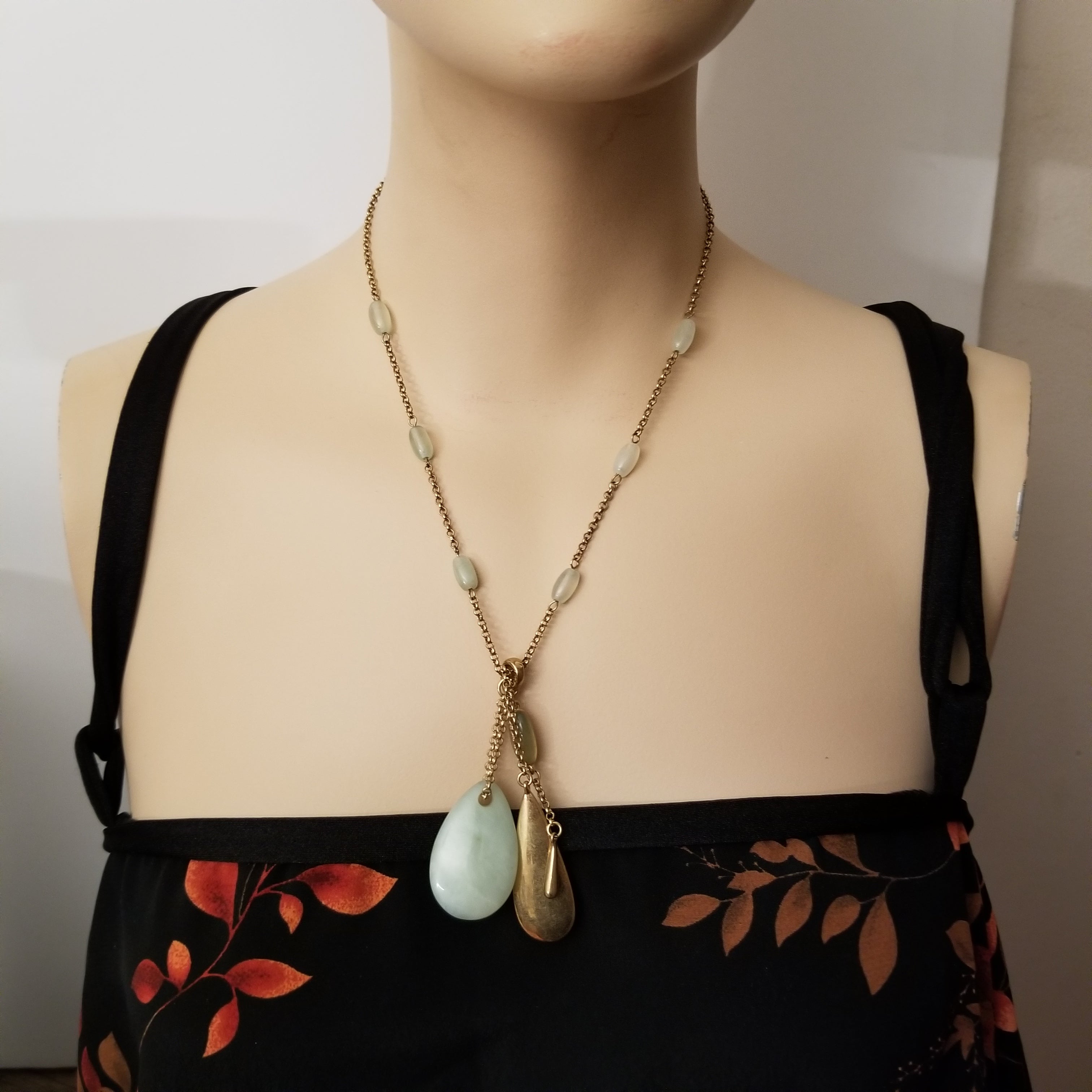 Gold Tone Necklace and Earring Set