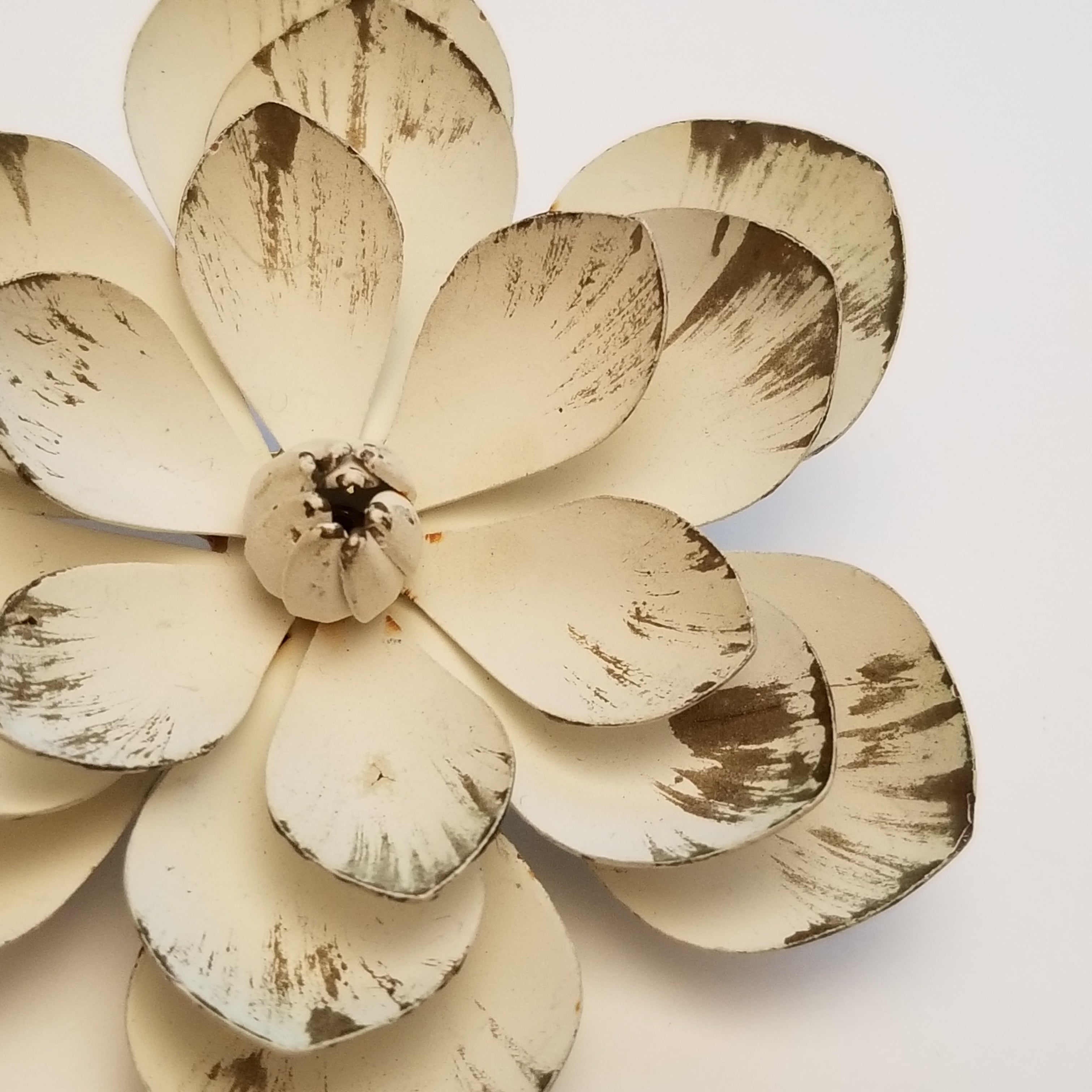 White Rustic Flower Brooch