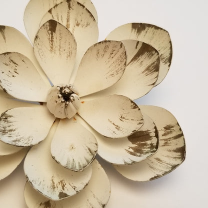White Rustic Flower Brooch