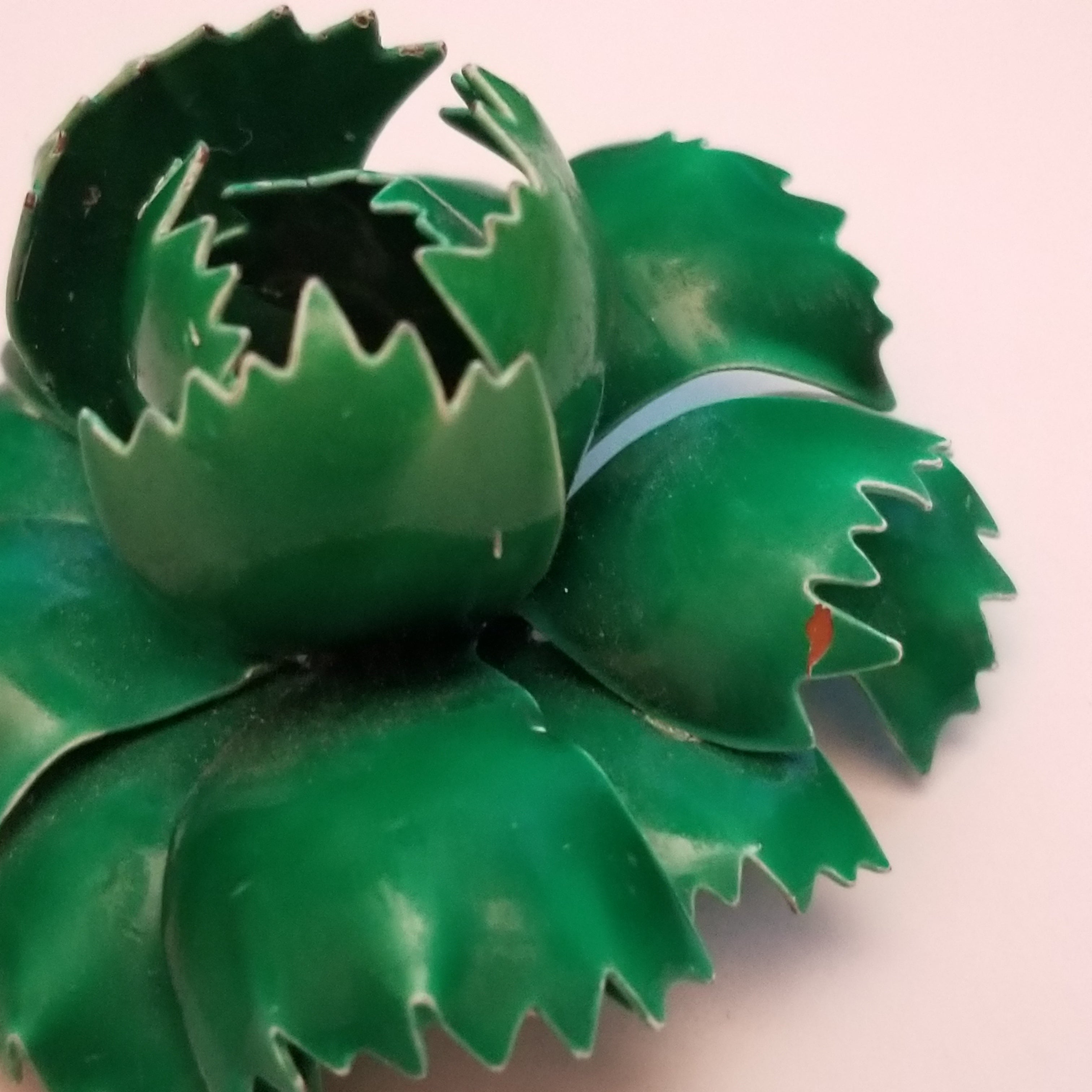 Vintage Green Flower Brooch