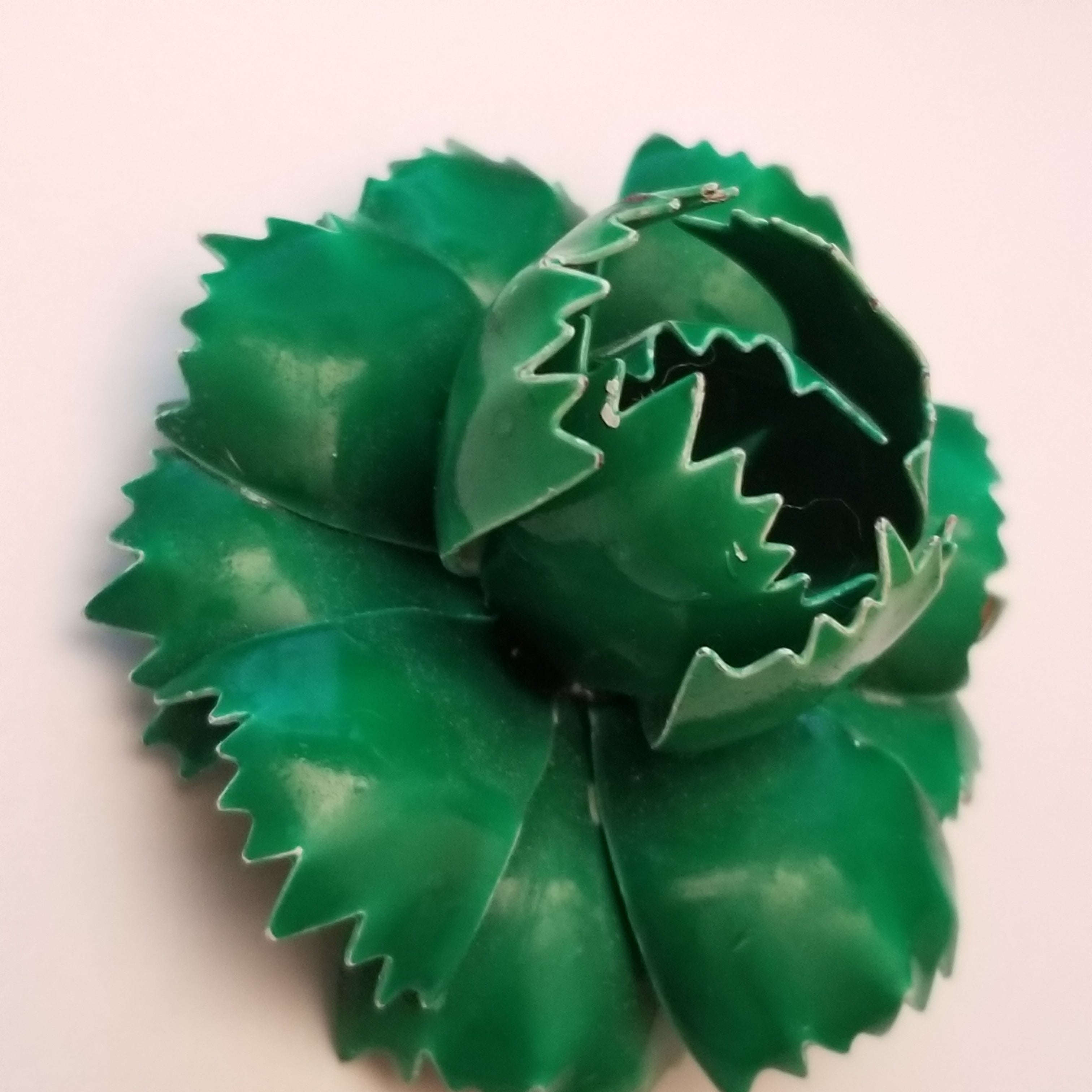 Vintage Green Flower Brooch