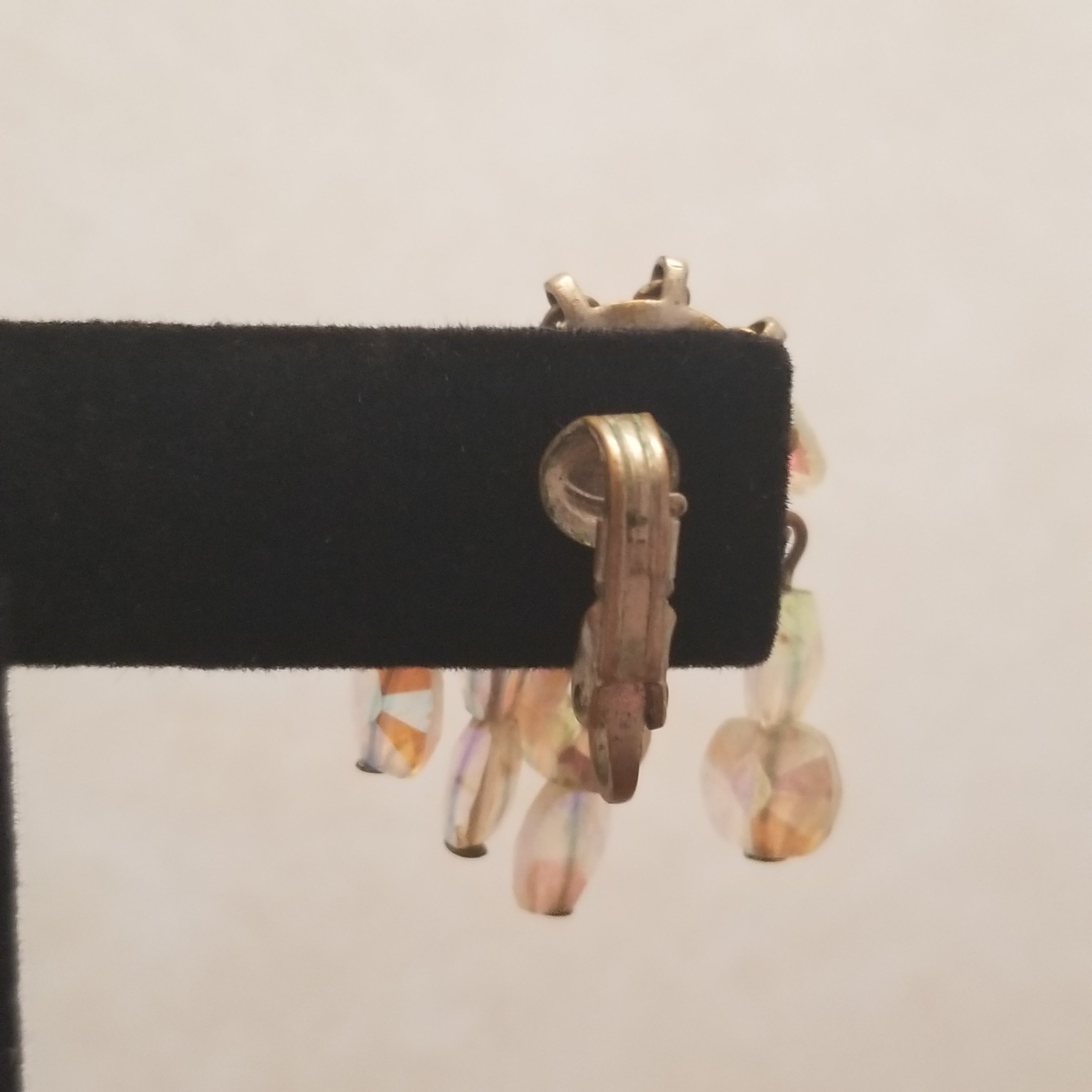 Vintage Aurora Borealis Clip On Earrings