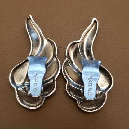Vintage Silver Tone Wing Earrings