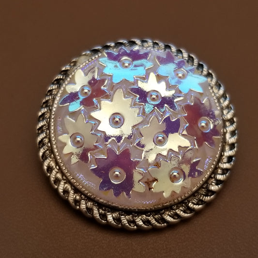 Vintage Iridescent Molded Glass Scarf Clip