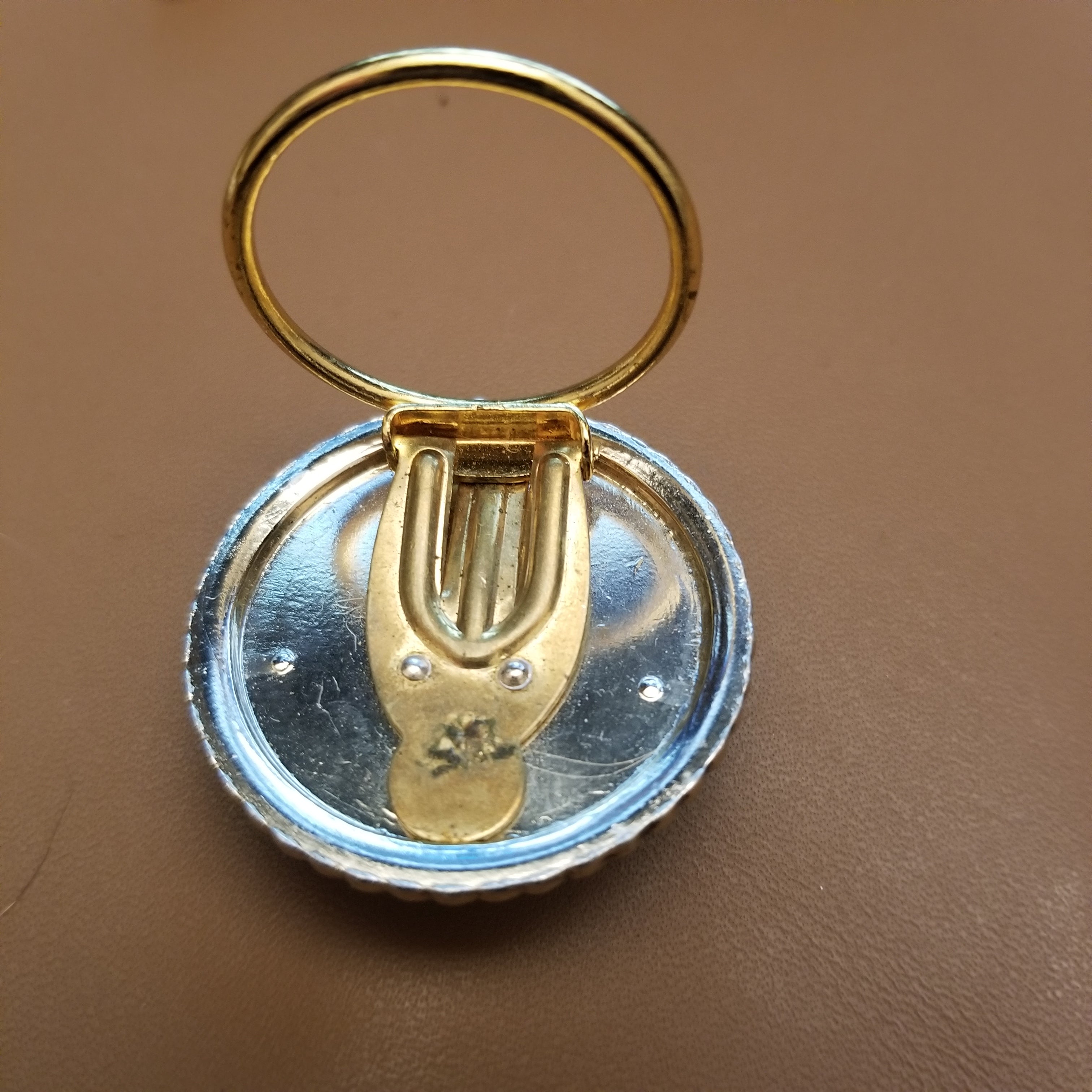 Vintage Iridescent Molded Glass Scarf Clip
