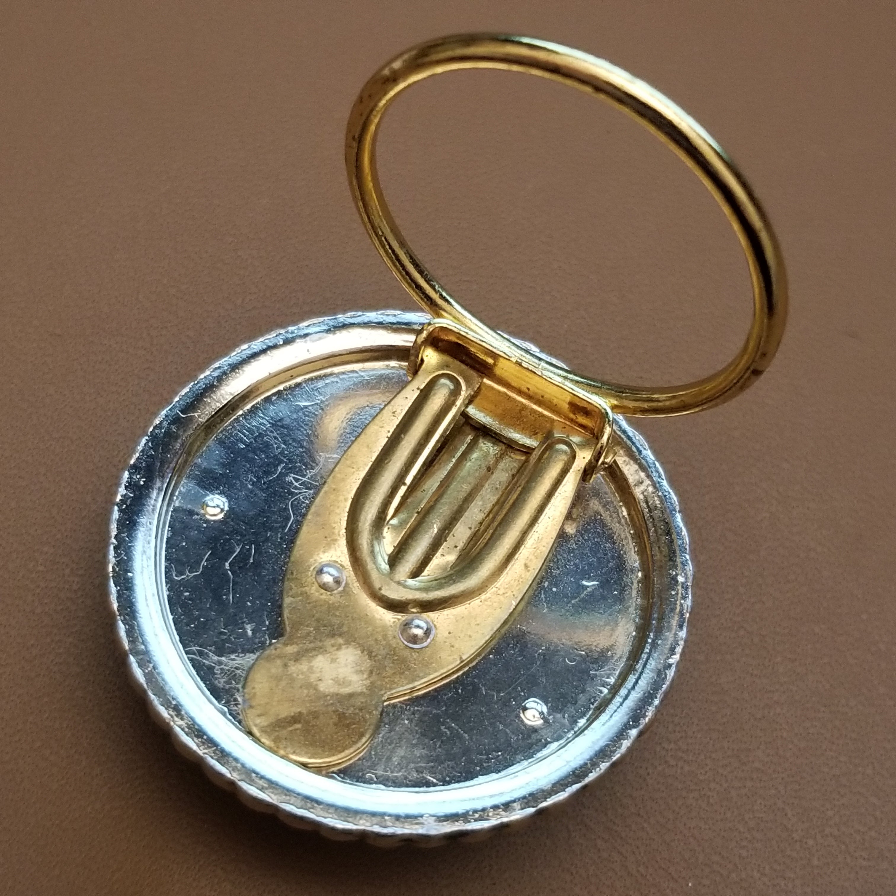 Vintage Iridescent Molded Glass Scarf Clip