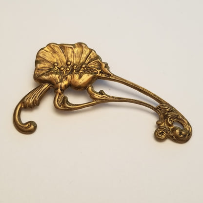 Vintage Pressed Metal Flower Brooch