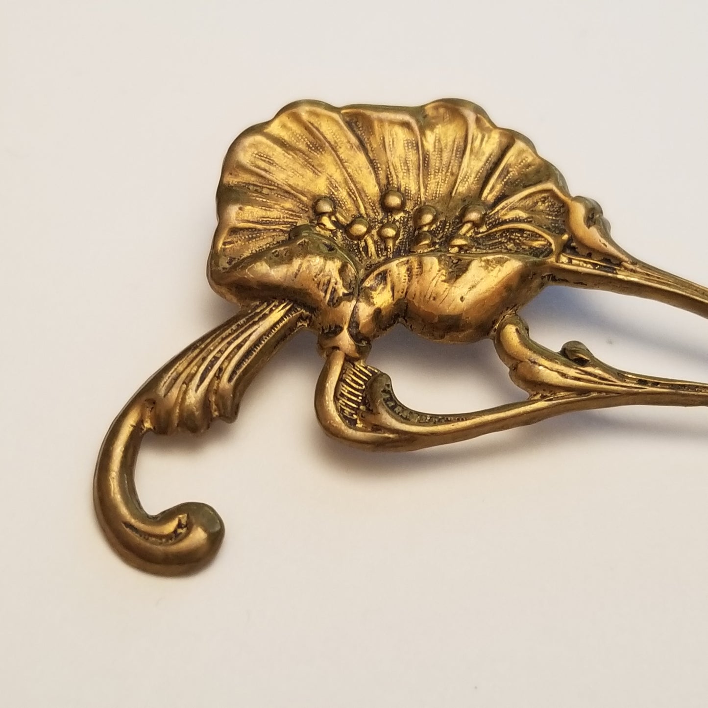 Vintage Pressed Metal Flower Brooch