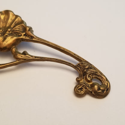 Vintage Pressed Metal Flower Brooch