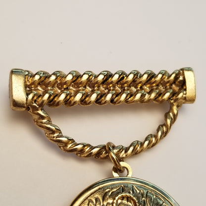 Vintage Gold Tone Locket Brooch
