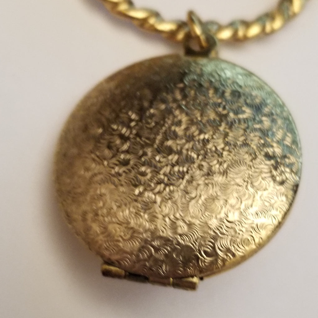 Vintage Gold Tone Locket Brooch