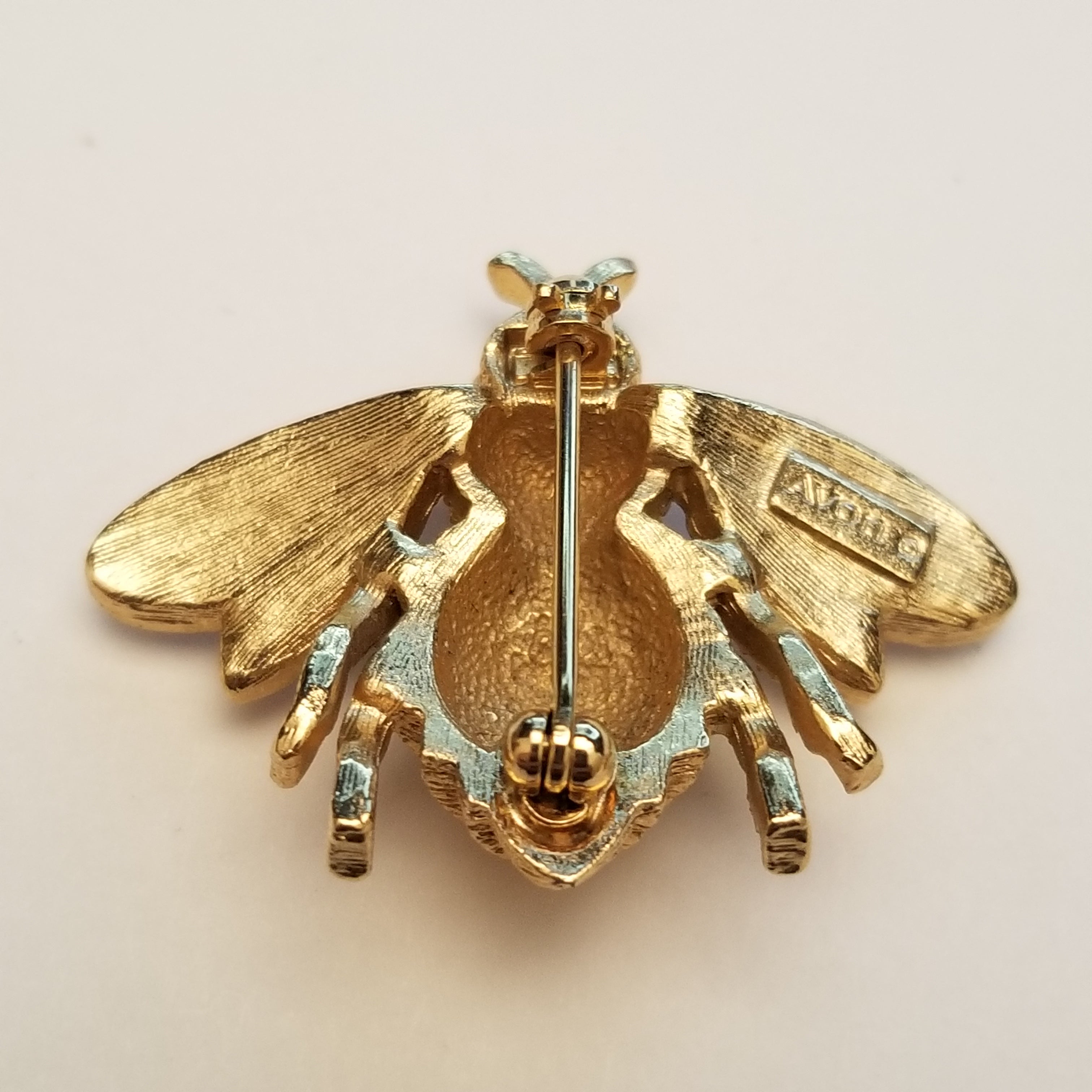 Vintage Gold Tone Bumble Bee Brooch