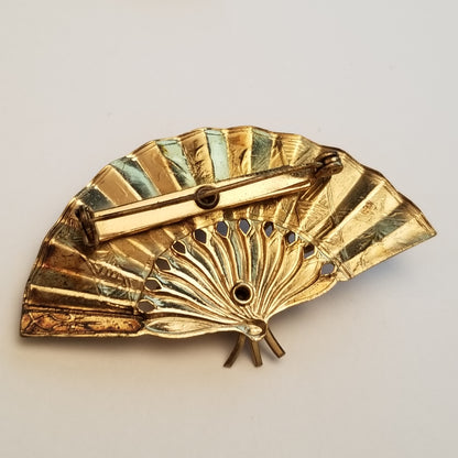 Vintage Gold Tone Rhinestone Brooch