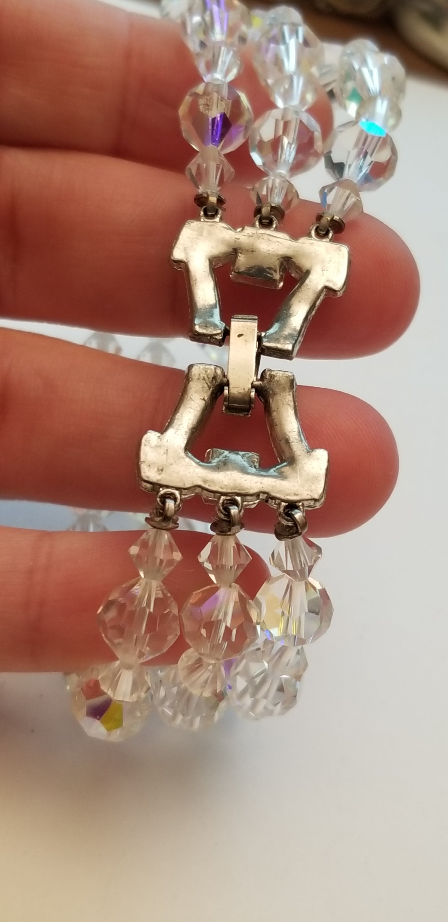 Vintage 3 Strand AB Bead Bracelet