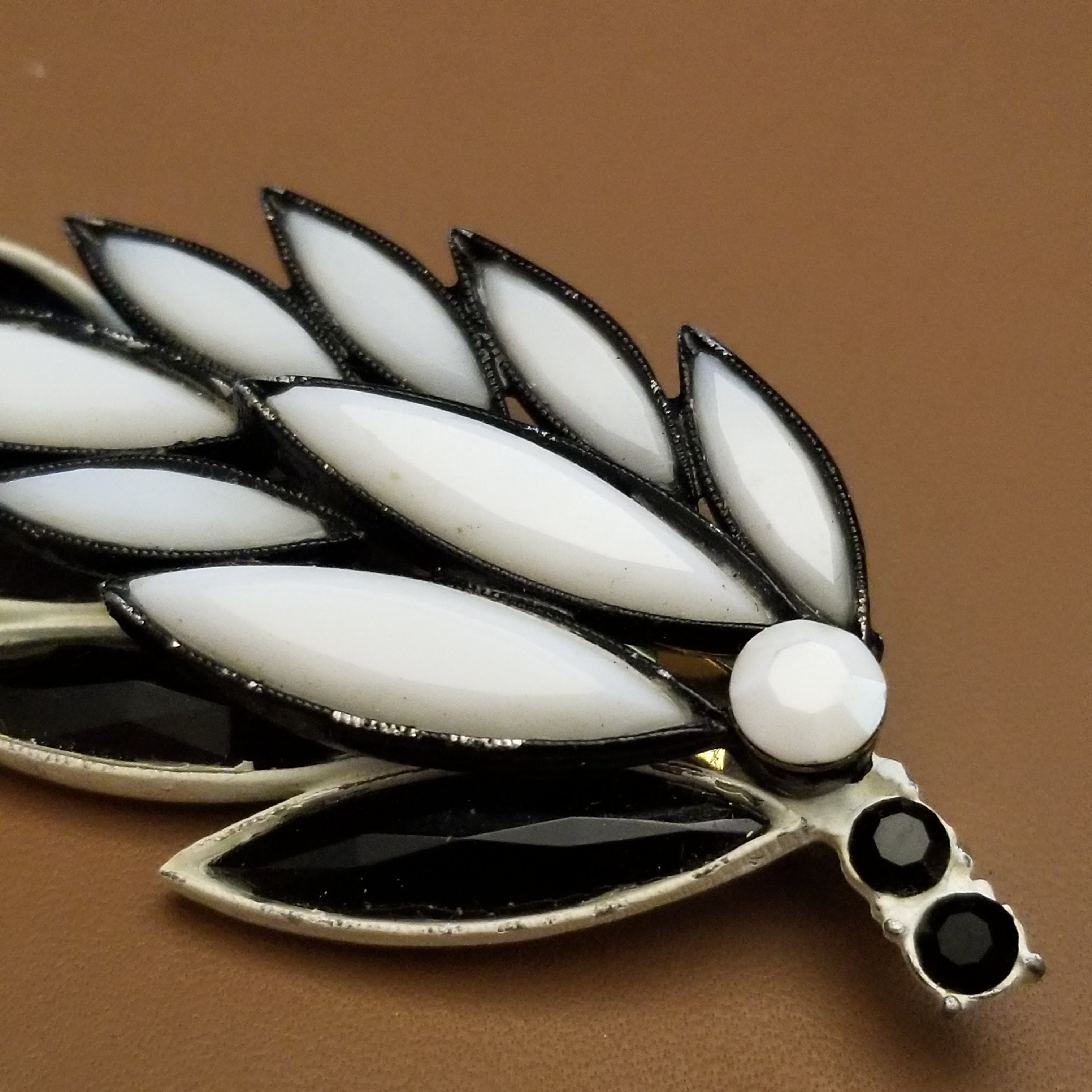 Vintage Black & White Brooch