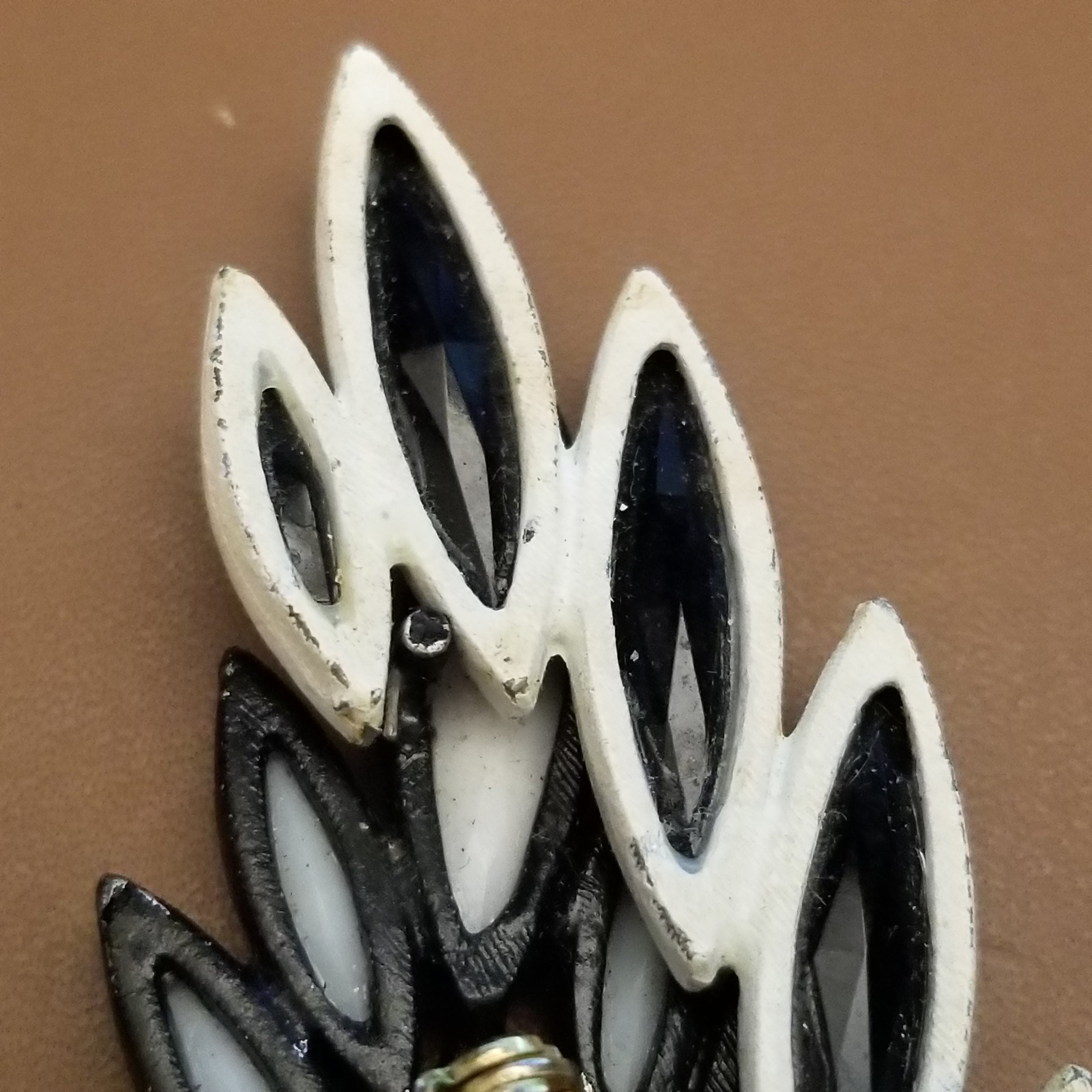 Vintage Black & White Brooch