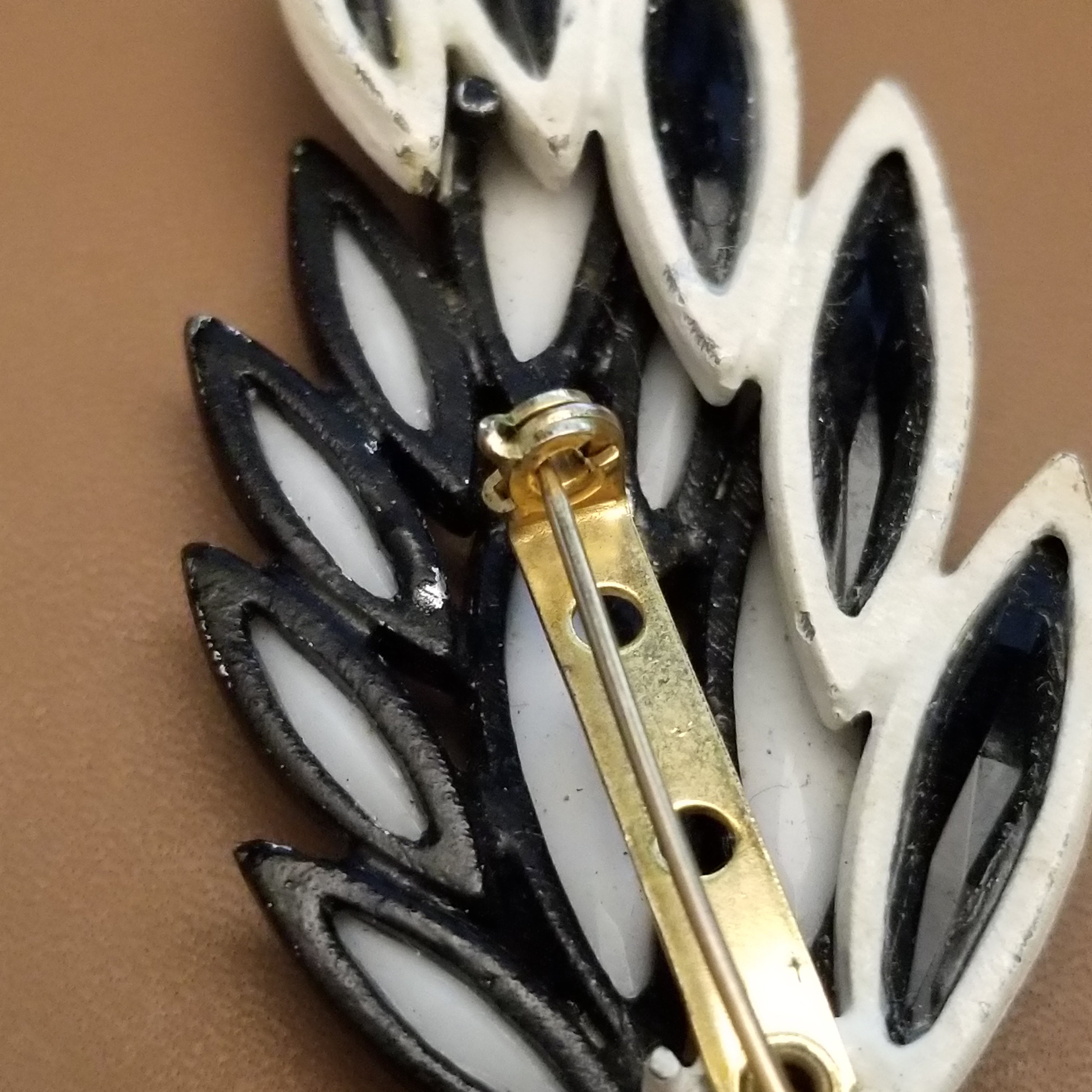 Vintage Black & White Brooch
