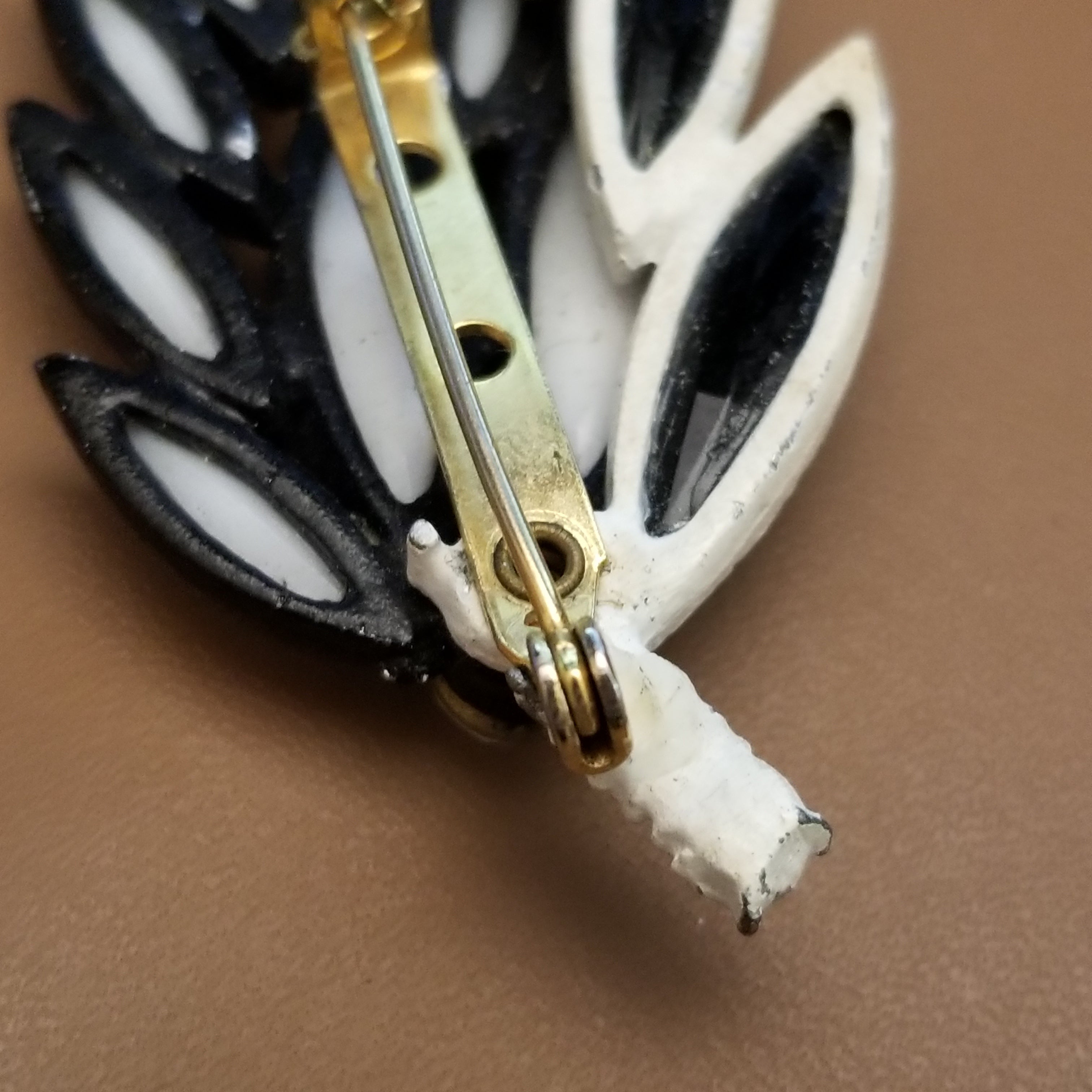 Vintage Black & White Brooch
