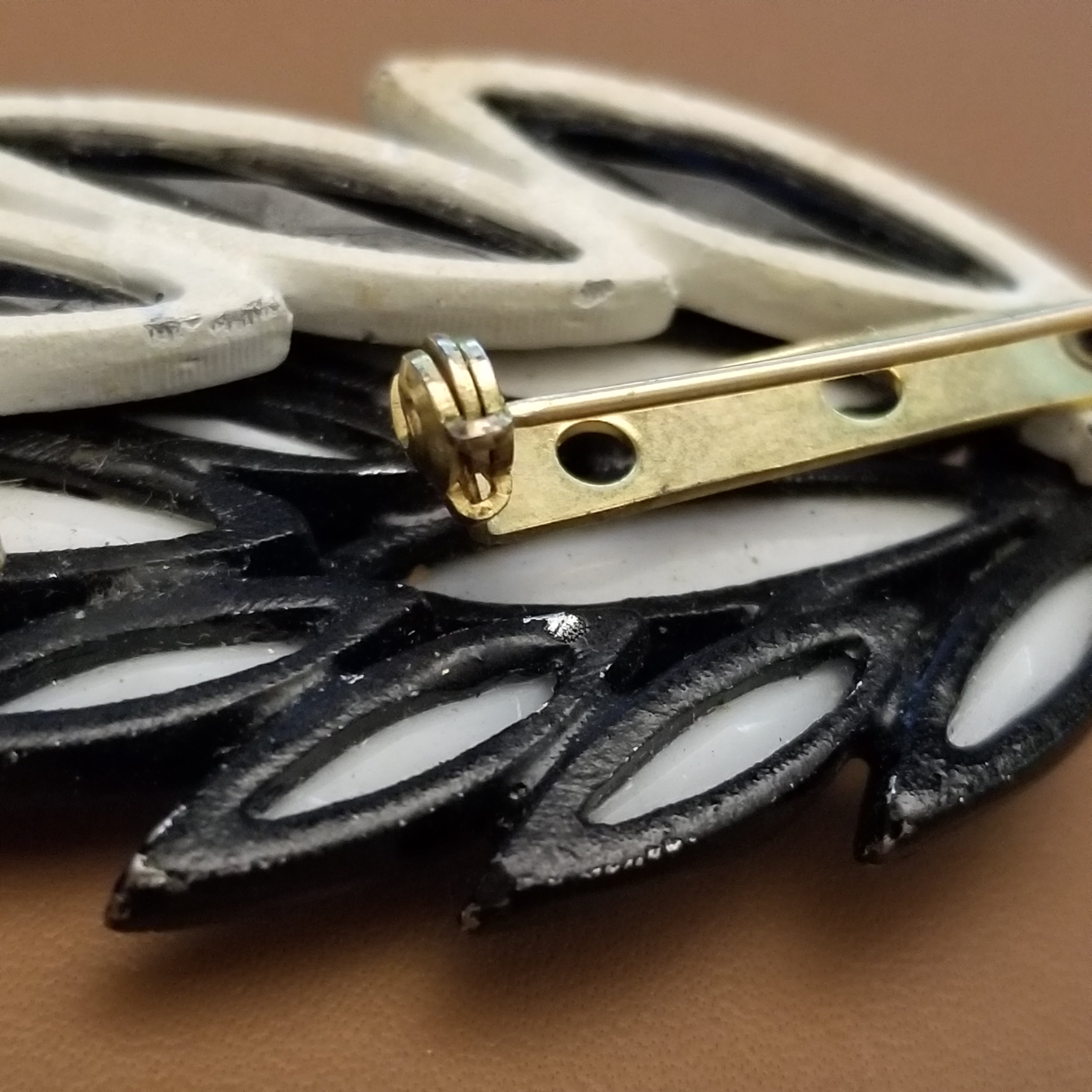 Vintage Black & White Brooch