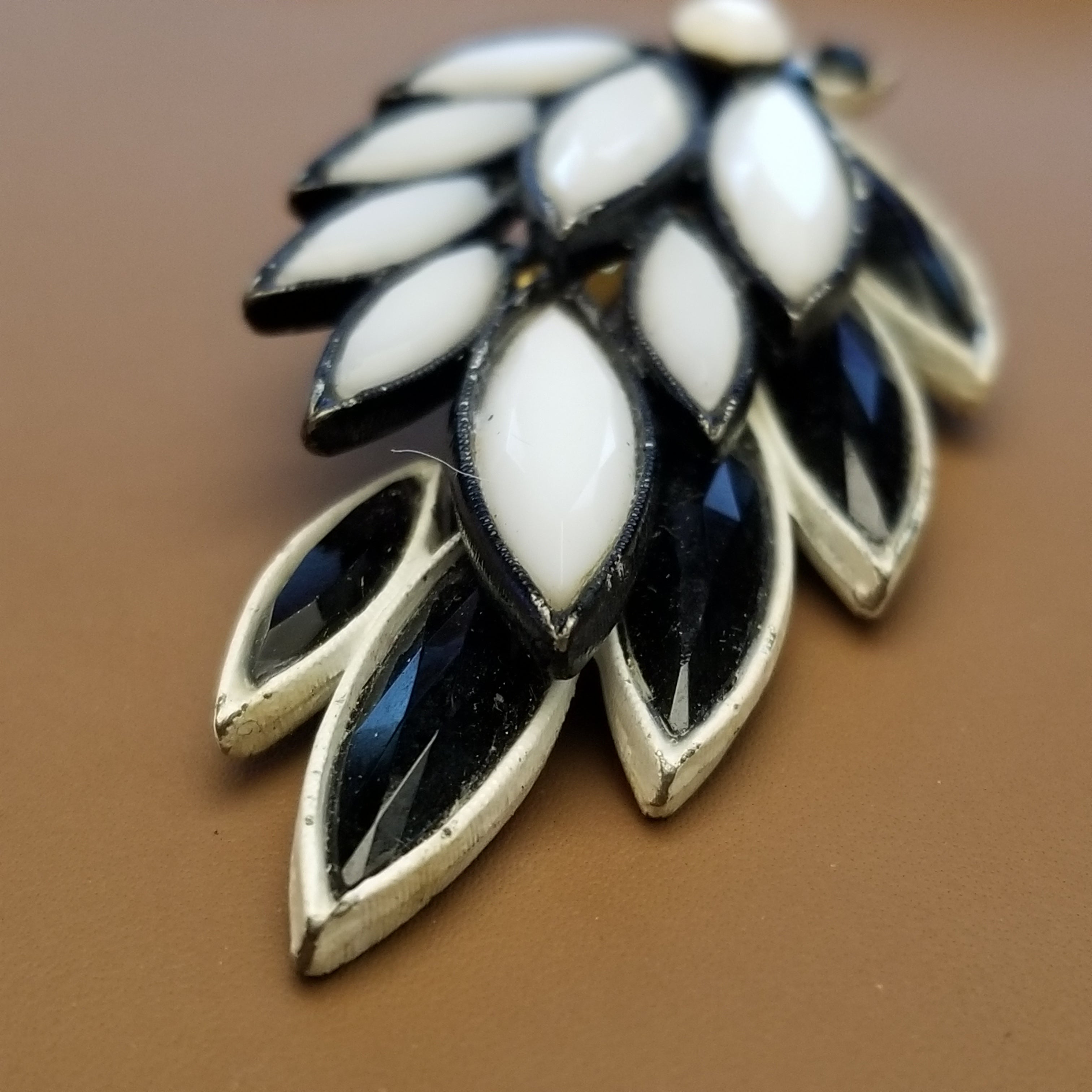 Vintage Black & White Brooch
