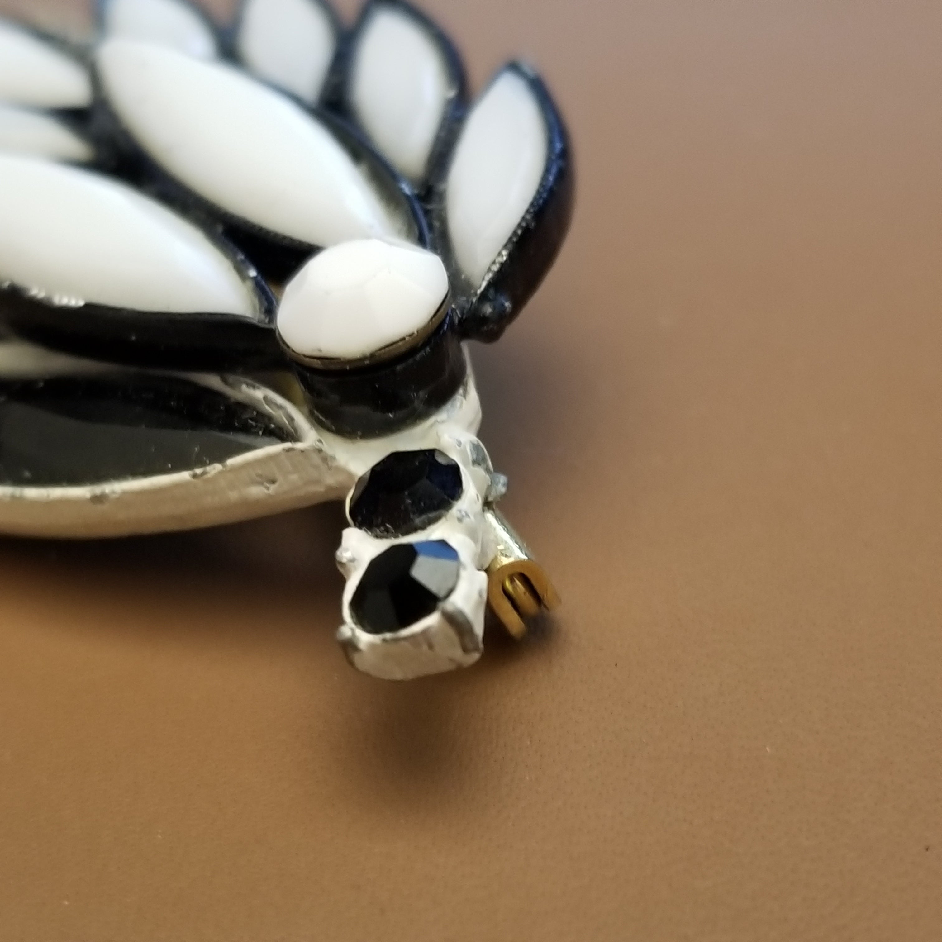 Vintage Black & White Brooch