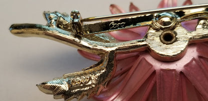 Vintage Coro Pink Flower Brooch