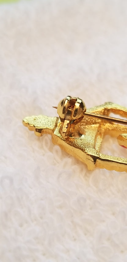 Gold Tone Light Post Brooch