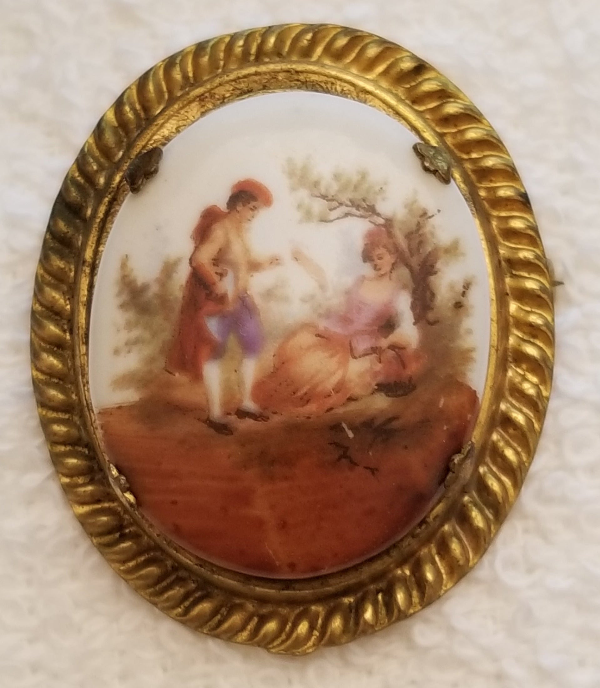 Vintage Ceramic Limoge Brooch