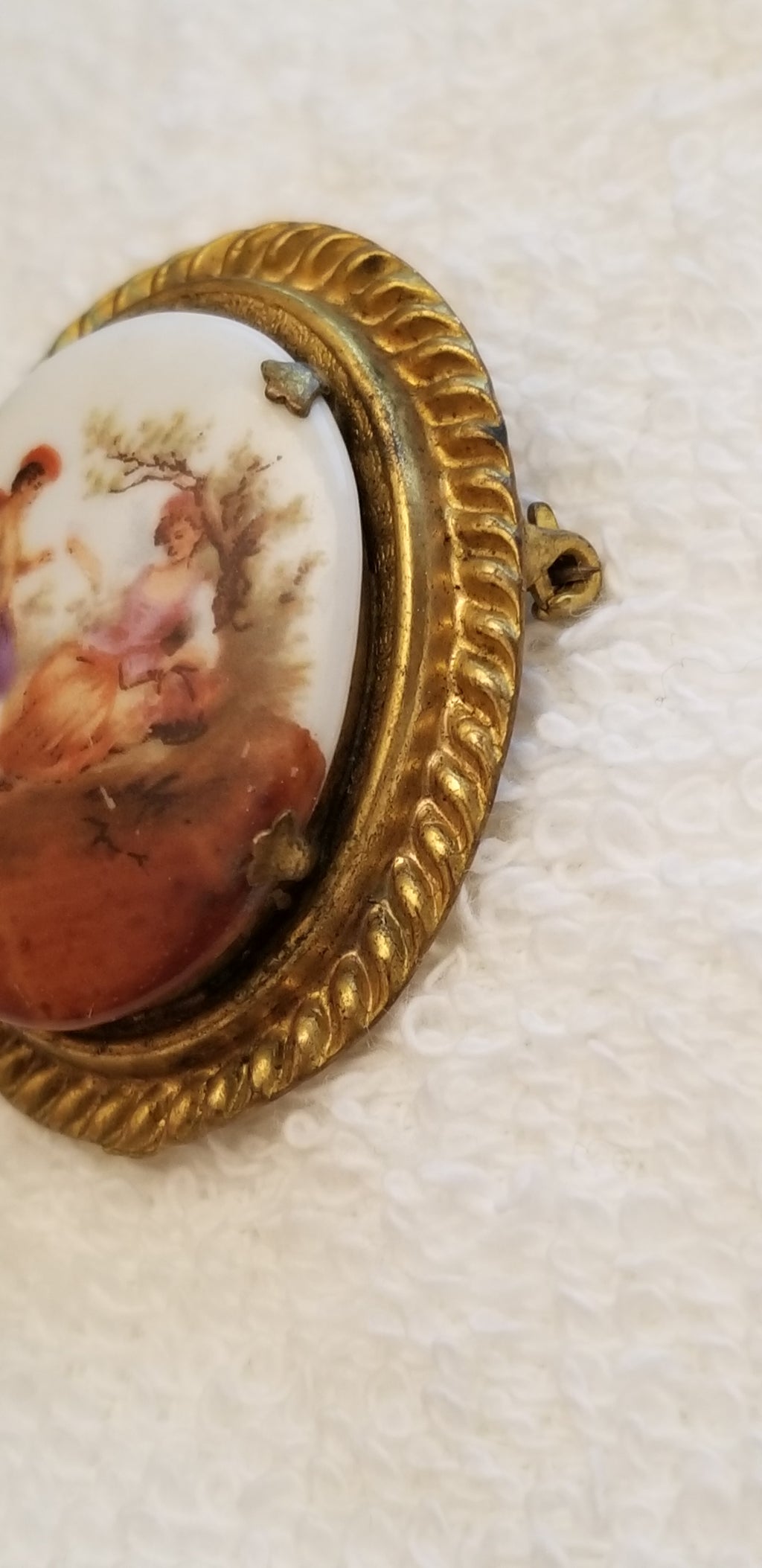 Vintage Ceramic Limoge Brooch