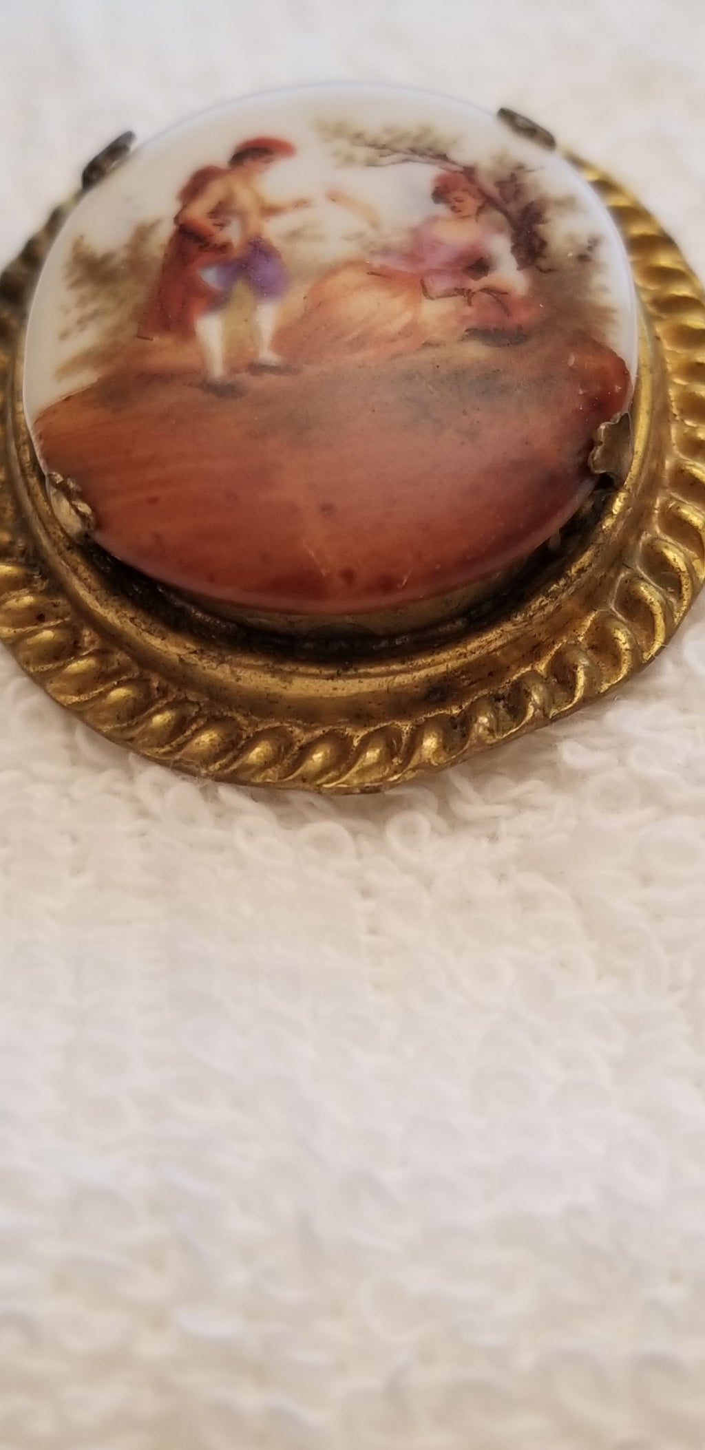 Vintage Ceramic Limoge Brooch