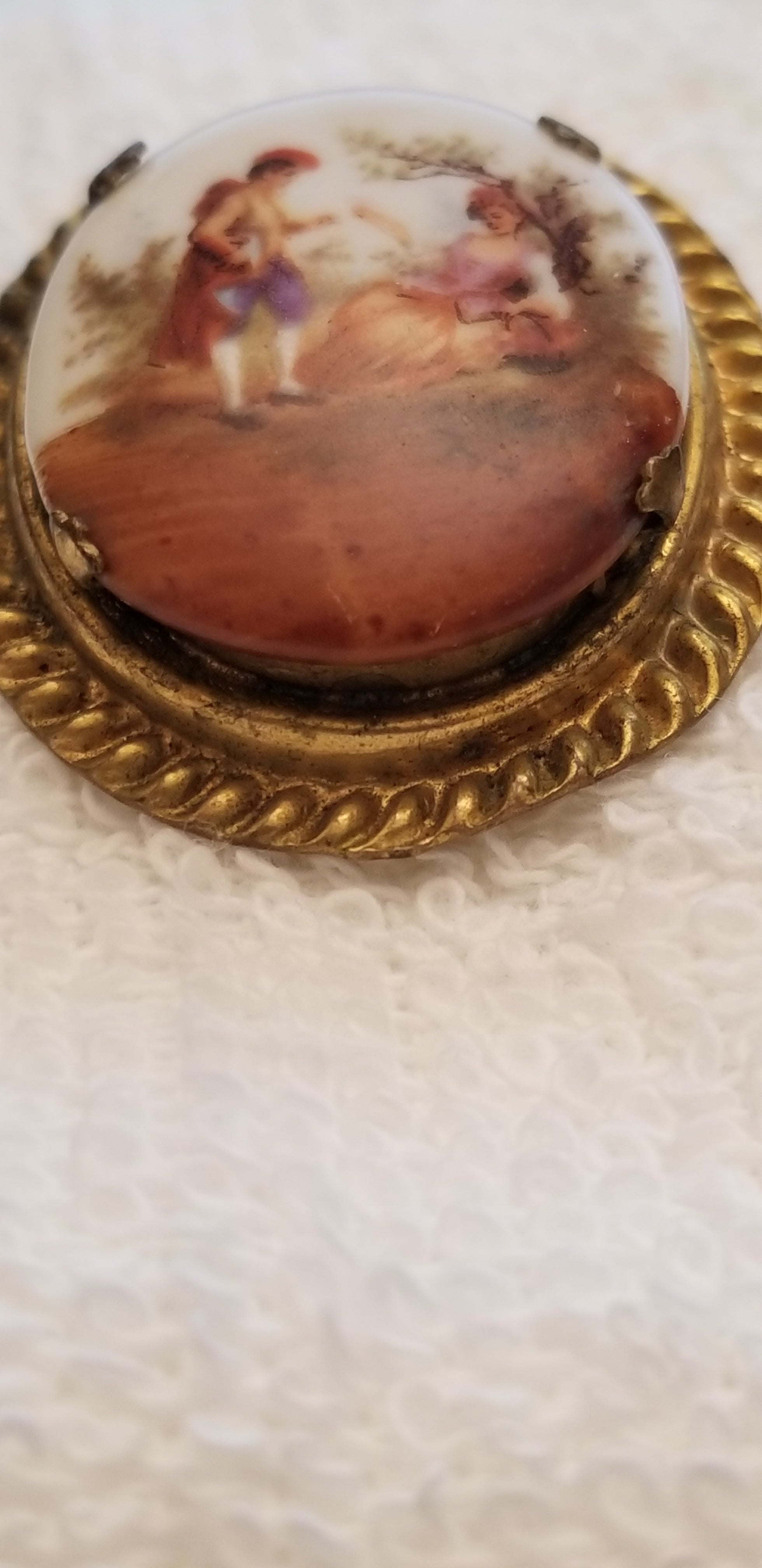 Vintage Ceramic Limoge Brooch