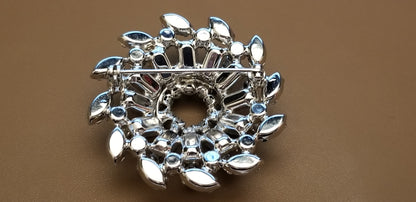 Vintage Silver Tone Rhinestone Brooch