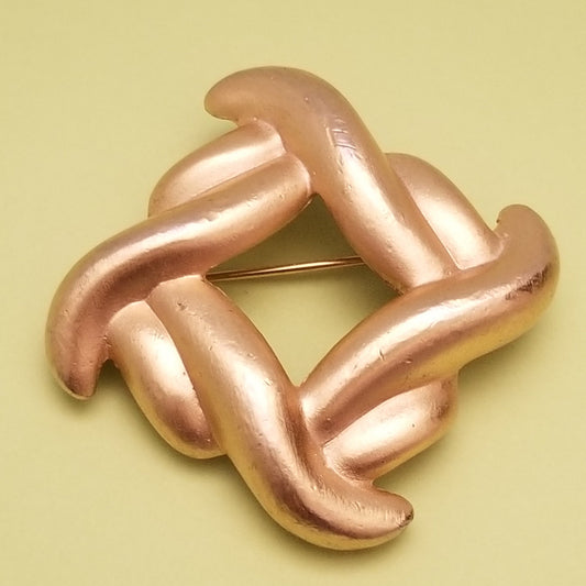 Gold Tone Square Brooch