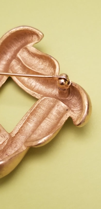 Gold Tone Square Brooch