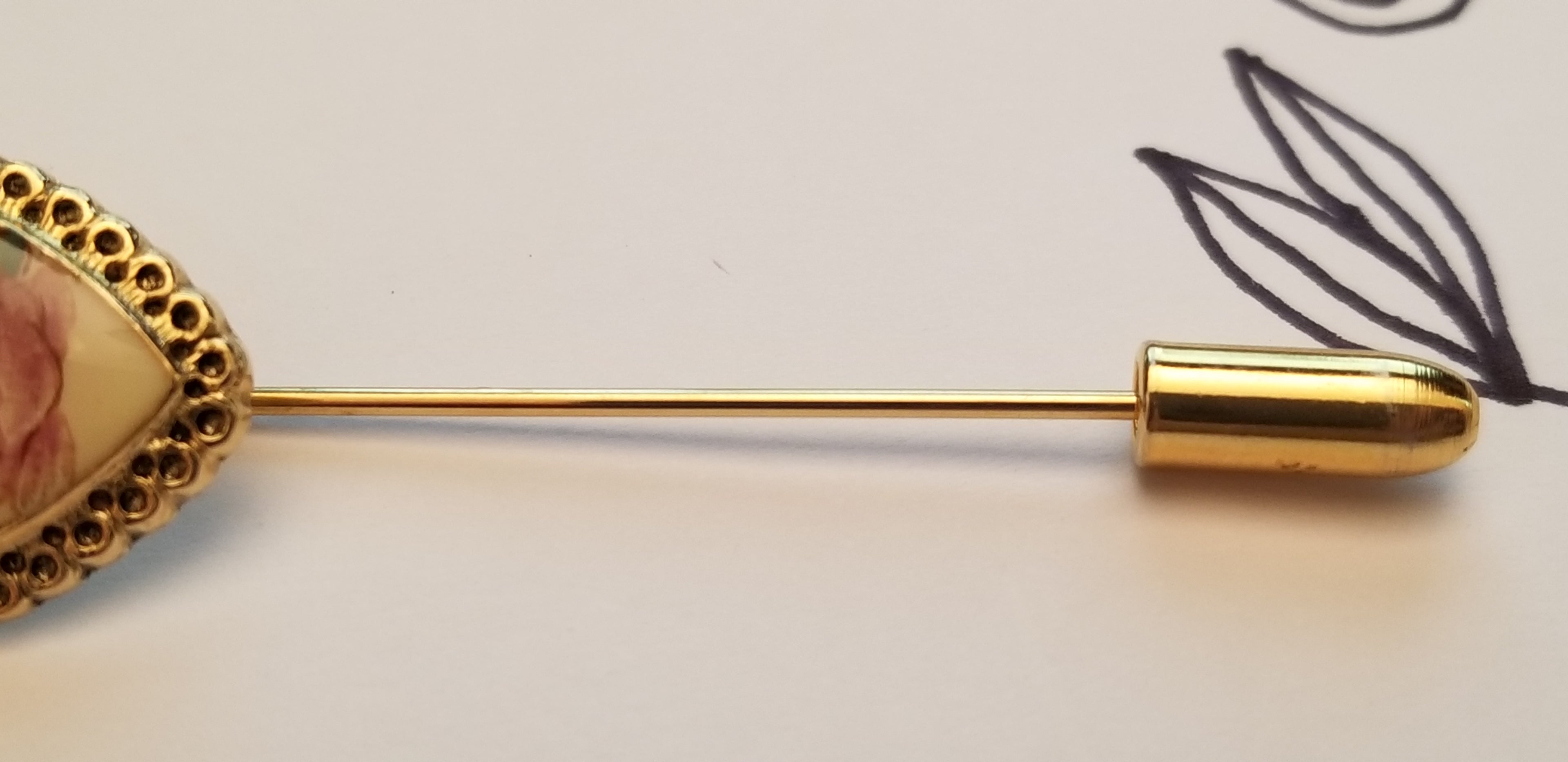 Rose Heart Stick Pin