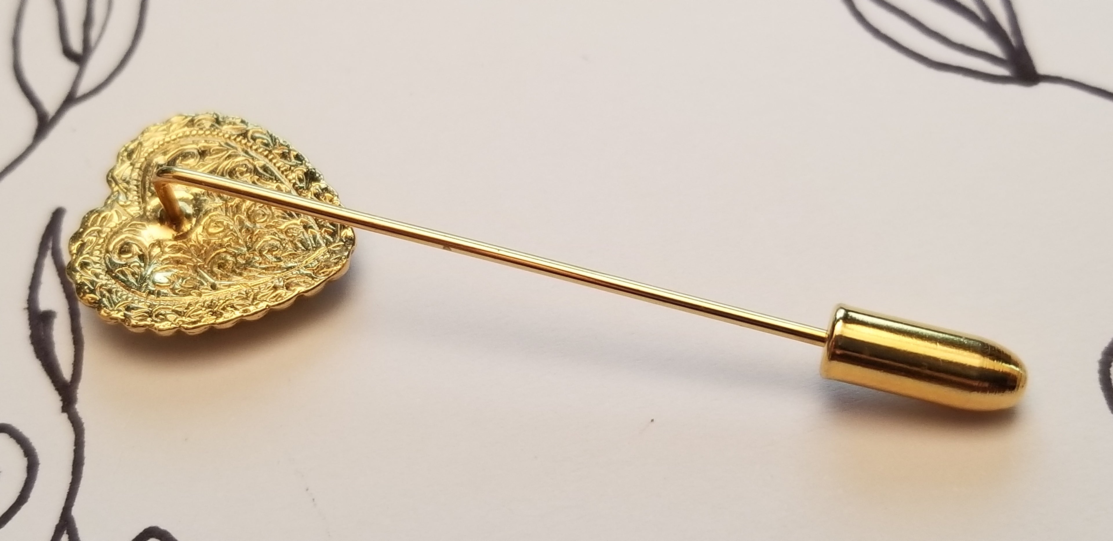 Rose Heart Stick Pin