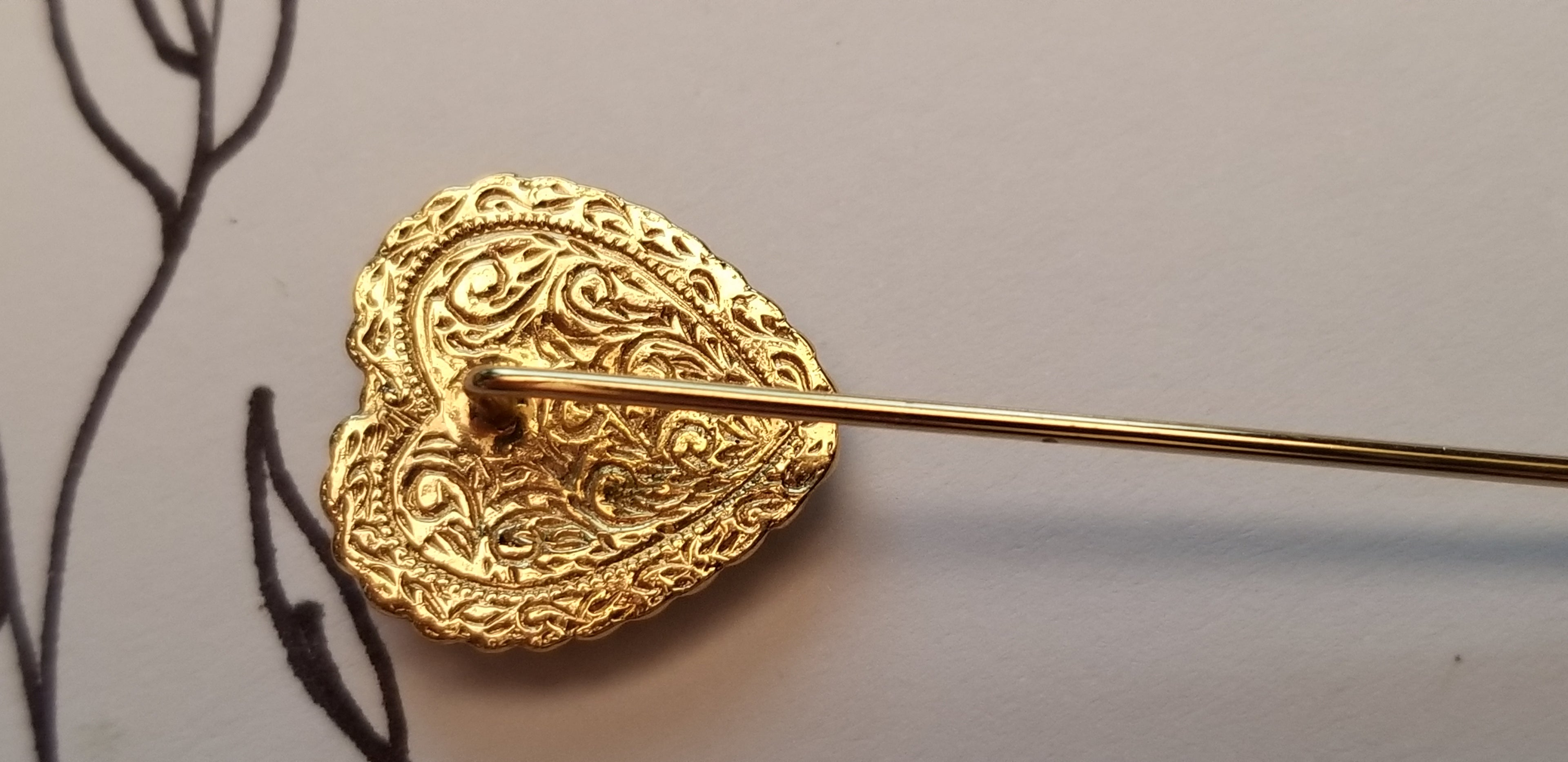 Rose Heart Stick Pin