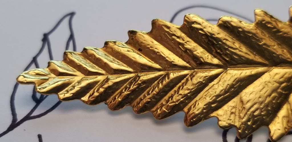 Gold Tone Leaf Brooch