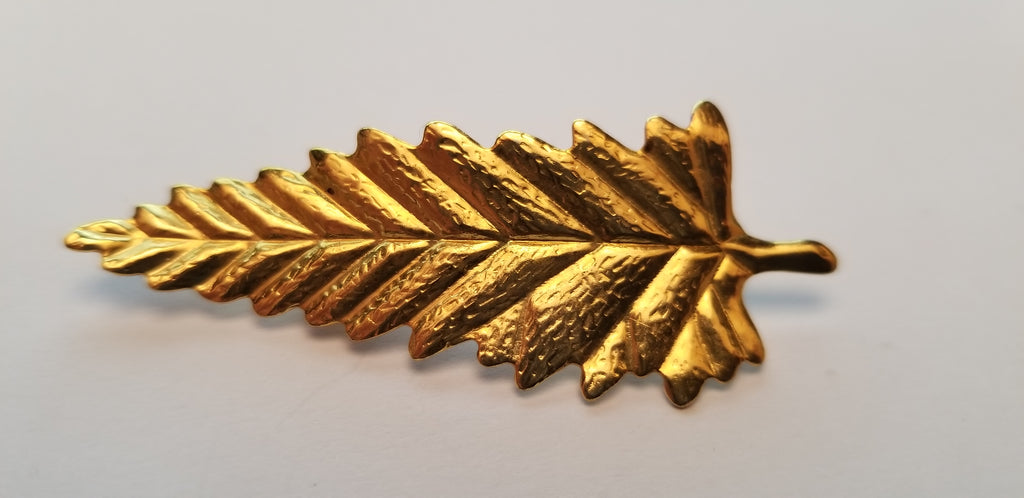 Gold Tone Leaf Brooch