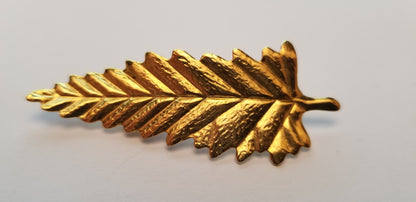 Gold Tone Leaf Brooch