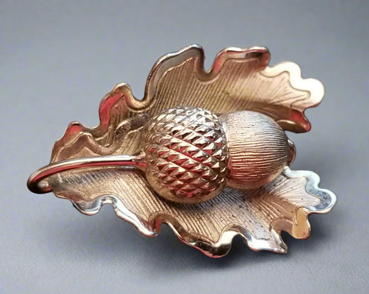Vintage Sterling Silver Acorn Brooch