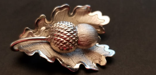 Vintage Sterling Silver Acorn Brooch