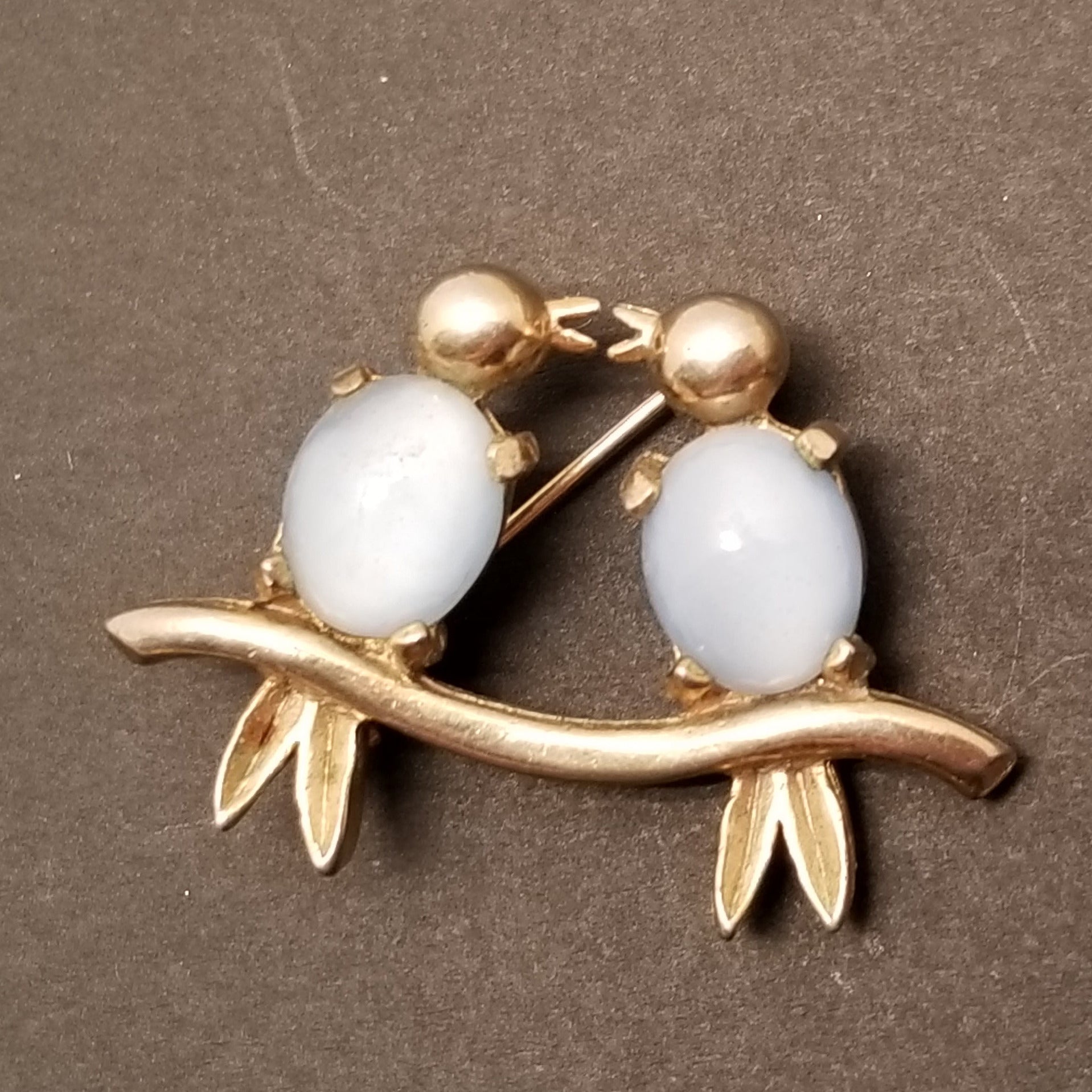 Vintage Kissing Bird Brooch