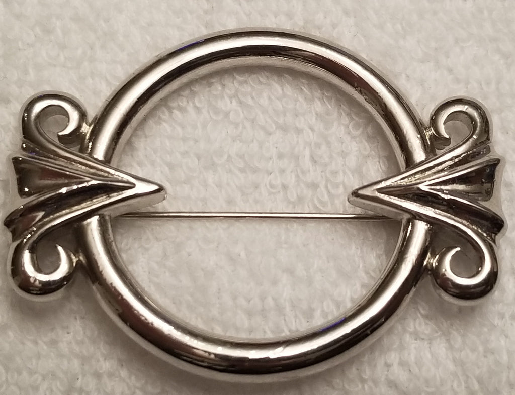 Silver Tone Monet Round Brooch