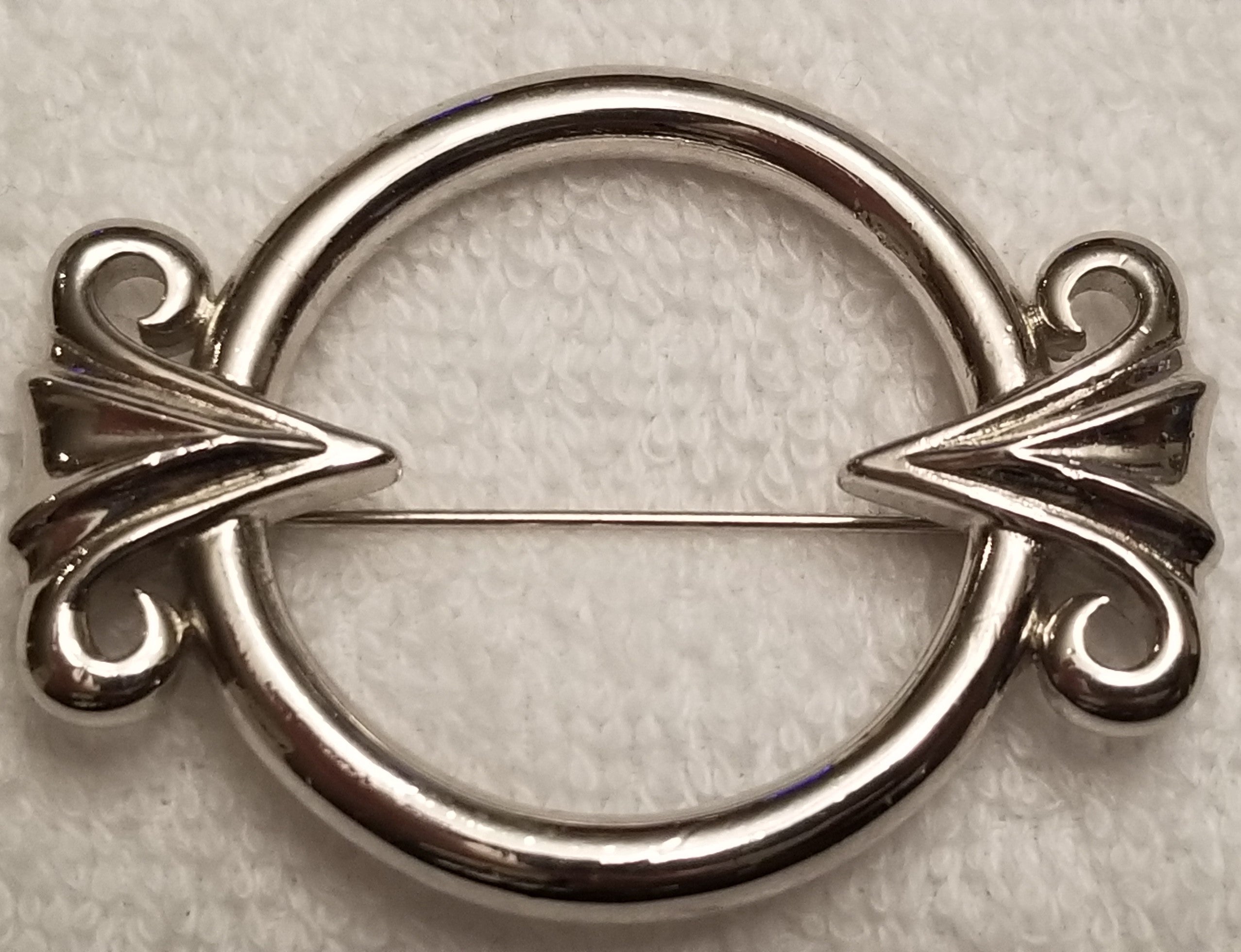 Silver Tone Monet Round Brooch