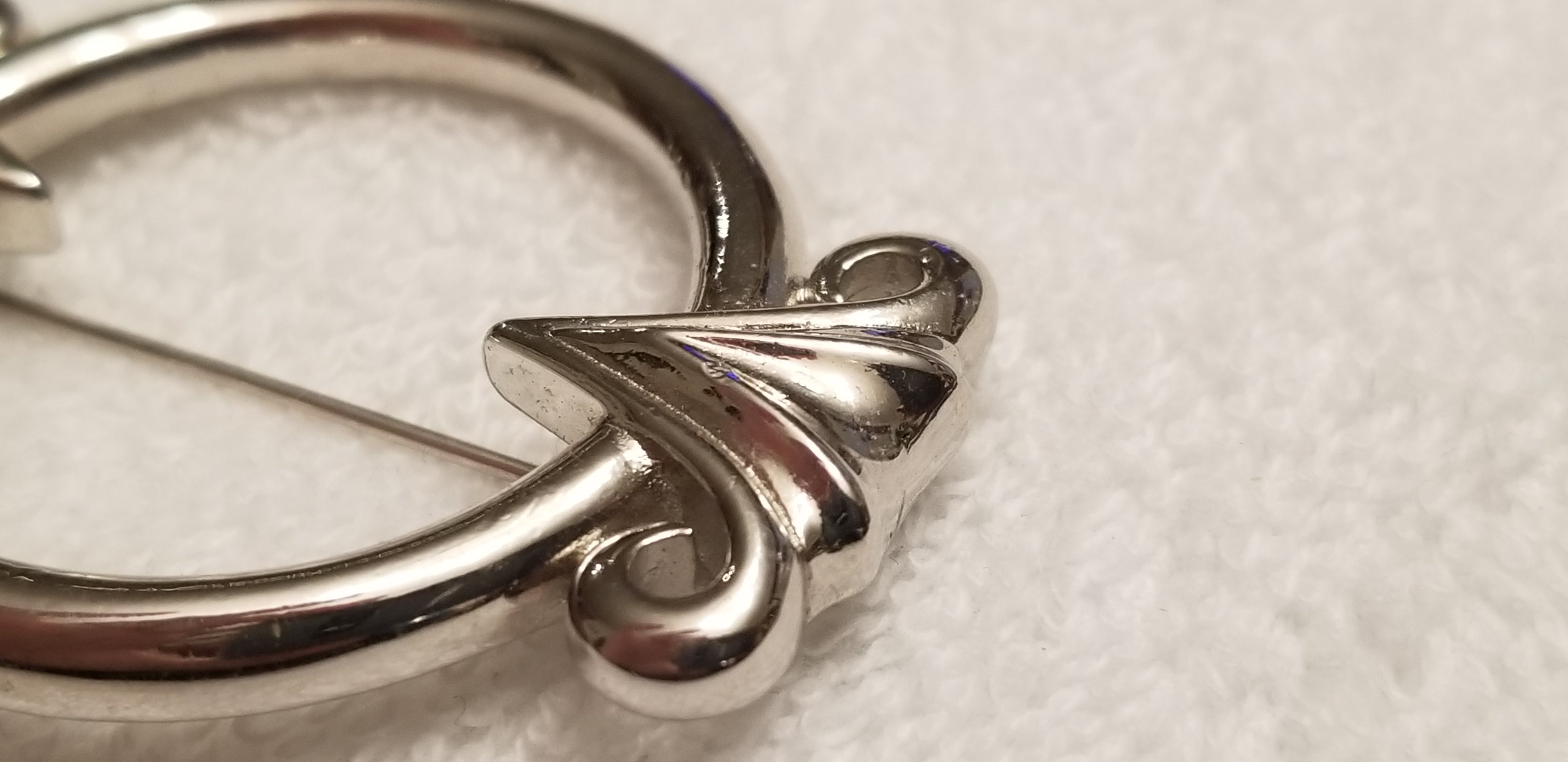 Silver Tone Monet Round Brooch