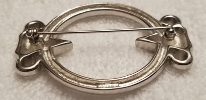 Silver Tone Monet Round Brooch