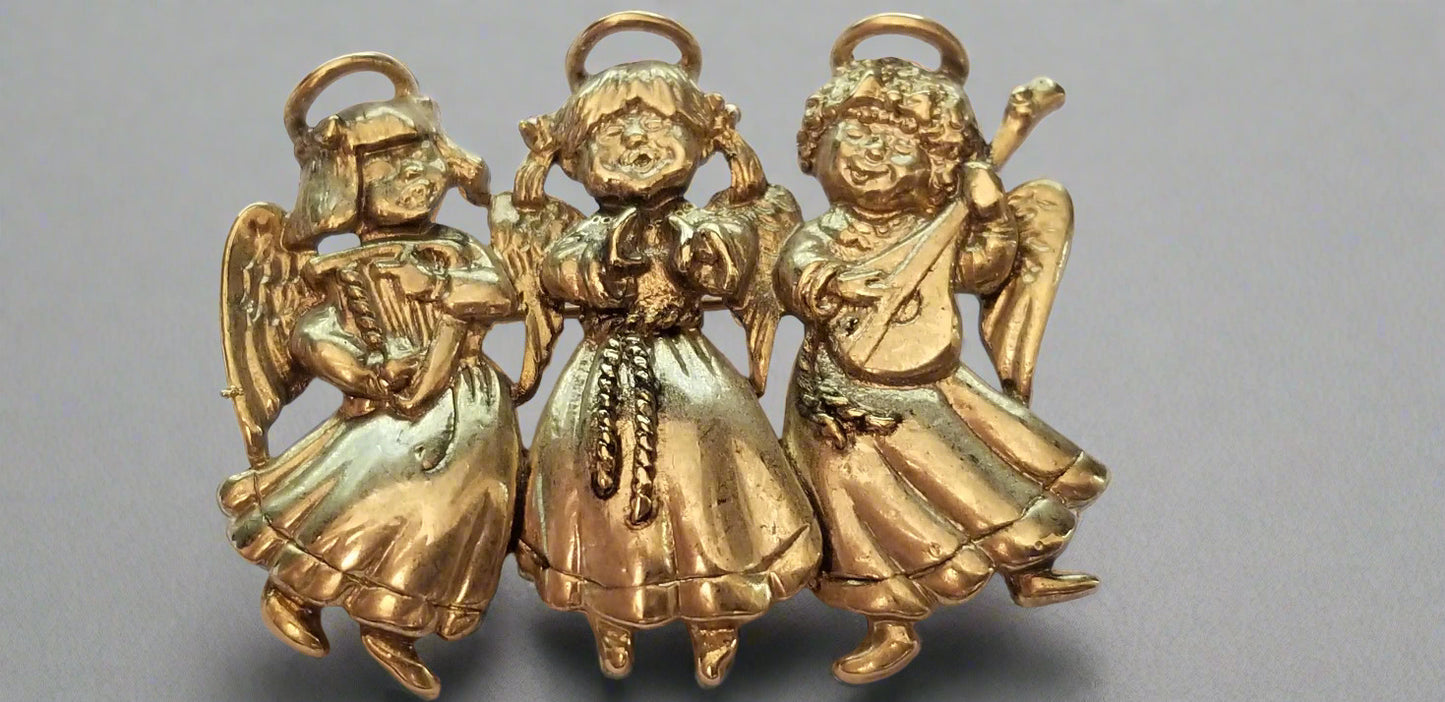 Vintage Danecraft Gold Tone Angel Brooch