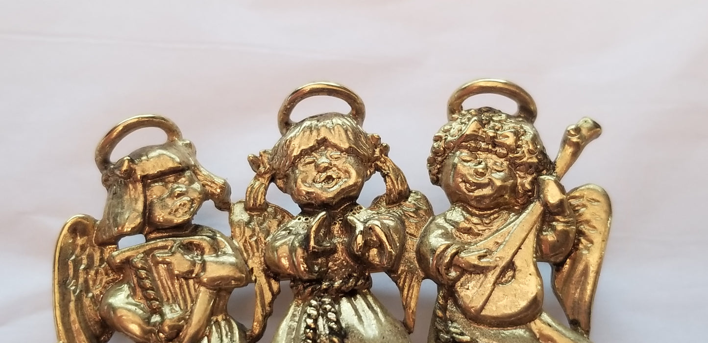 Vintage Danecraft Gold Tone Angel Brooch