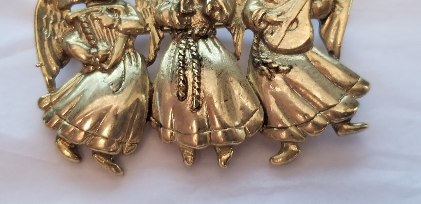 Vintage Danecraft Gold Tone Angel Brooch